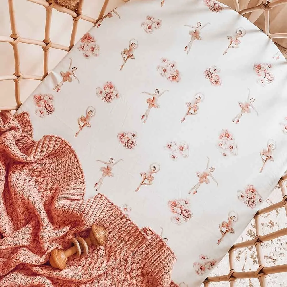 Ballerina Organic Bassinet Sheet / Change Pad Cover