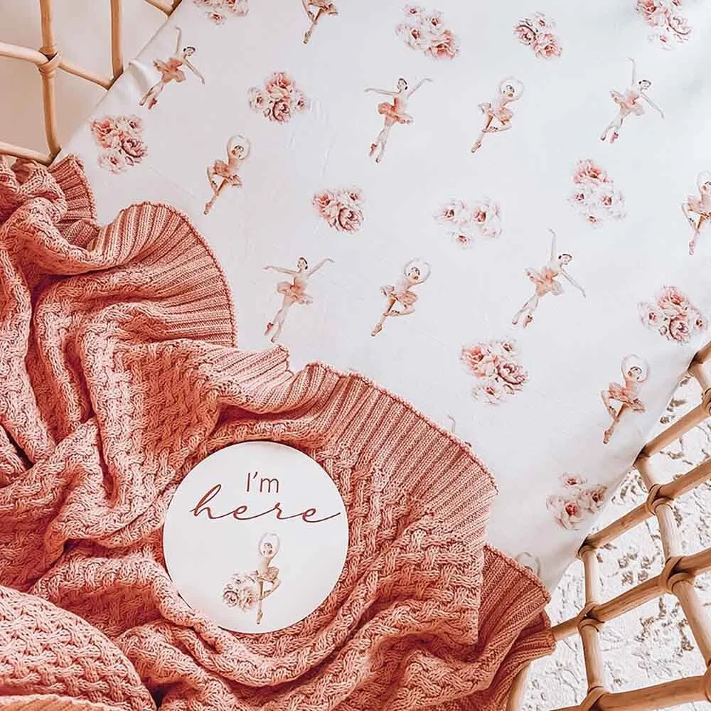 Ballerina Organic Bassinet Sheet / Change Pad Cover