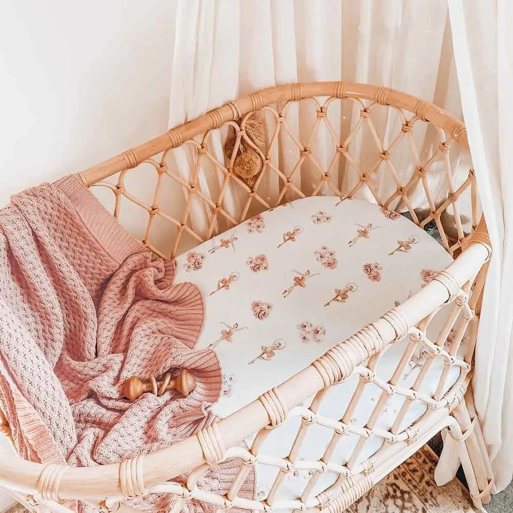 Ballerina Organic Bassinet Sheet / Change Pad Cover