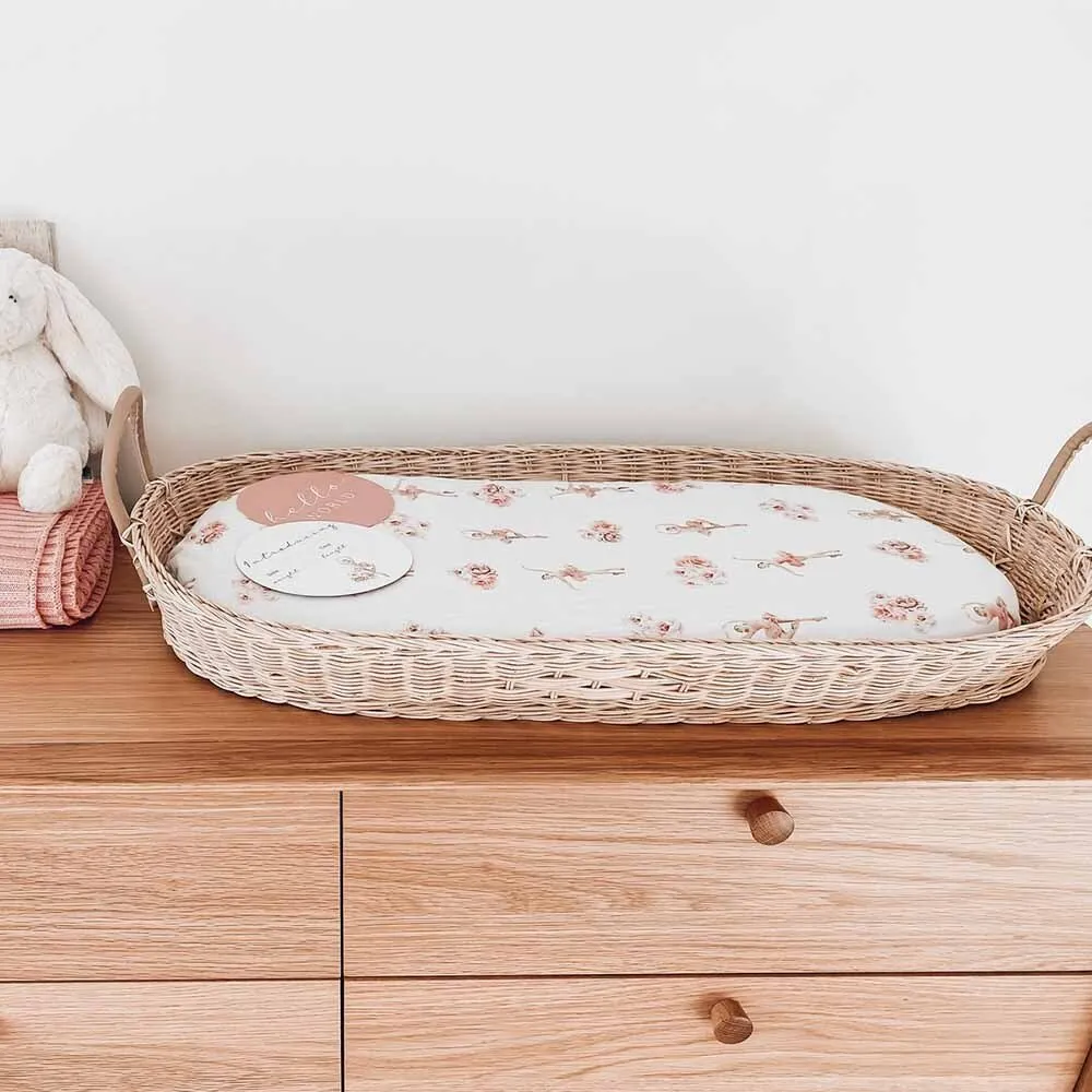 Ballerina Organic Bassinet Sheet / Change Pad Cover