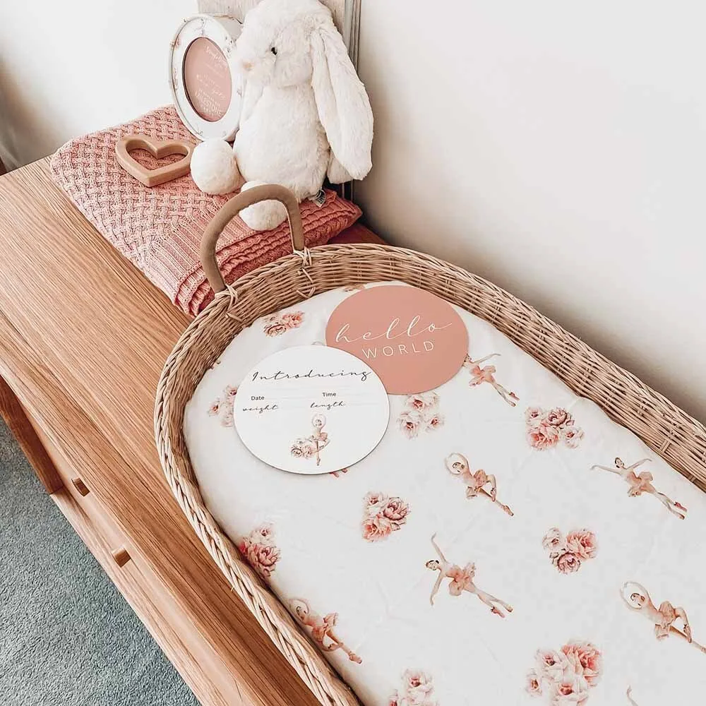 Ballerina Organic Bassinet Sheet / Change Pad Cover