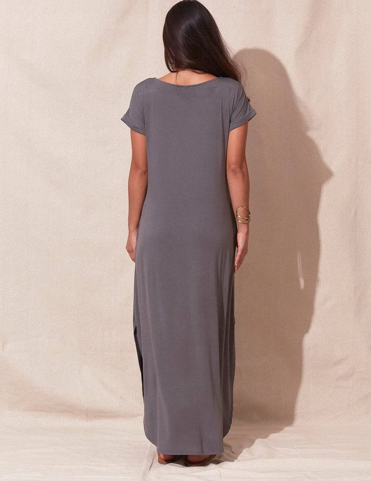 Bamboo Pocket Tee Dress - Small Black Only