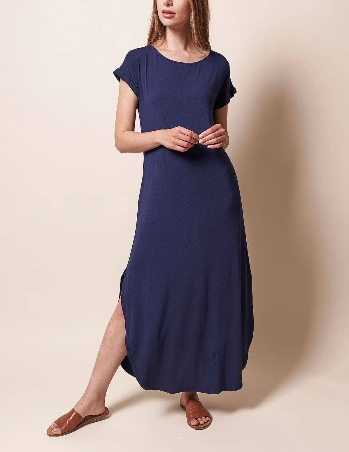 Bamboo Pocket Tee Dress - Small Black Only