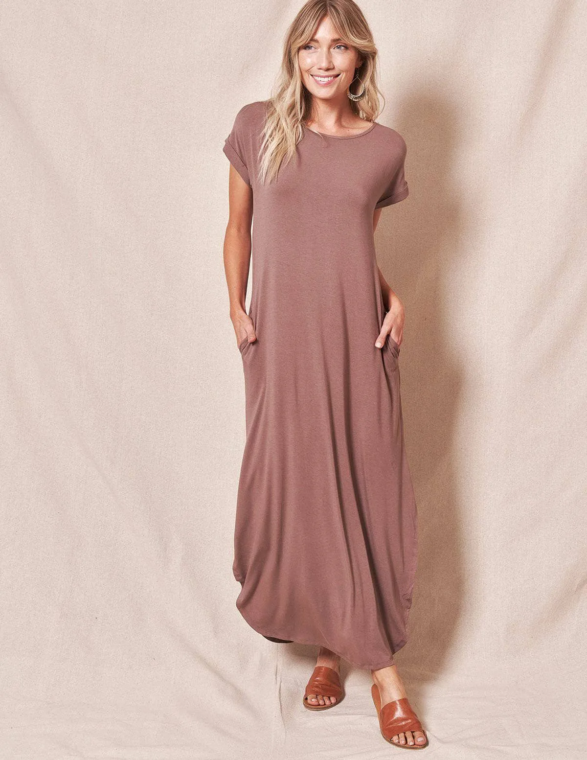 Bamboo Pocket Tee Dress - Small Black Only