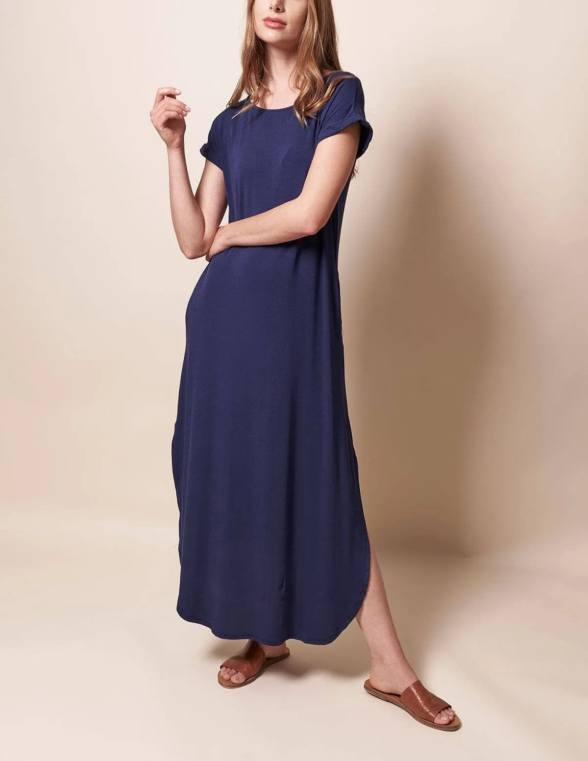 Bamboo Pocket Tee Dress - Small Black Only