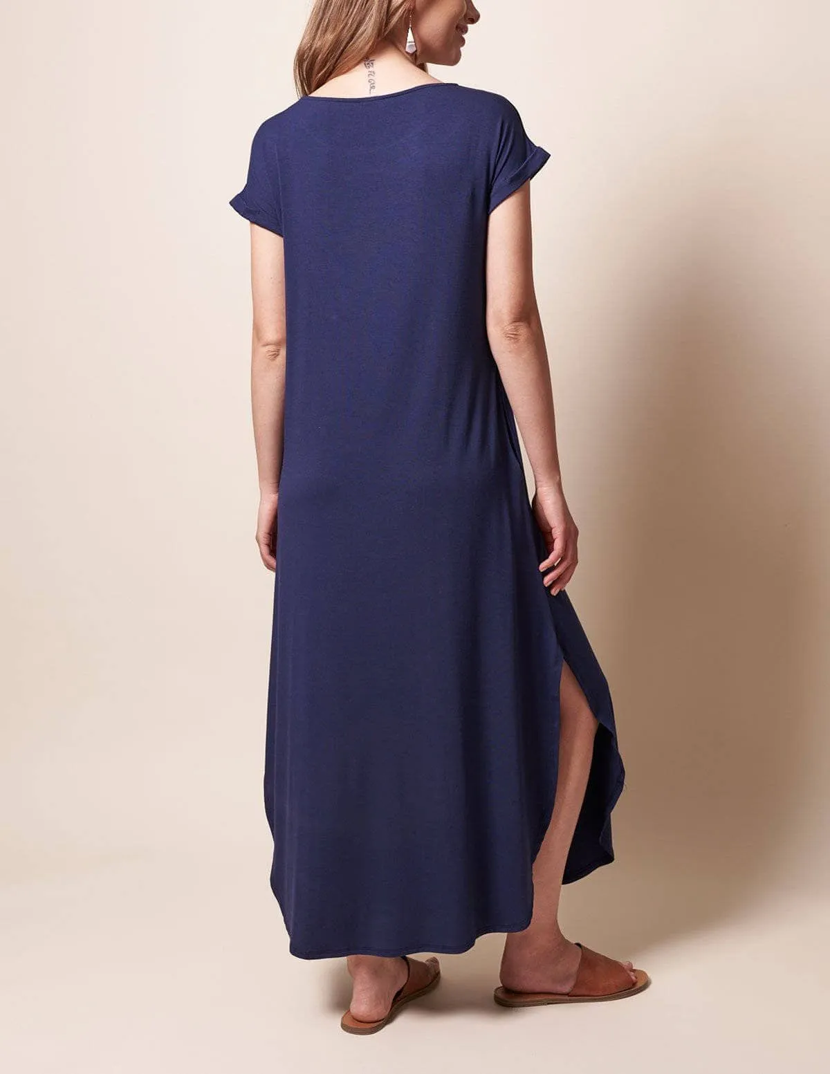 Bamboo Pocket Tee Dress - Small Black Only