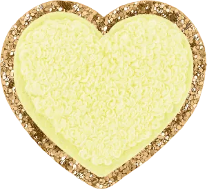 Banana Glitter Varsity Heart Patch