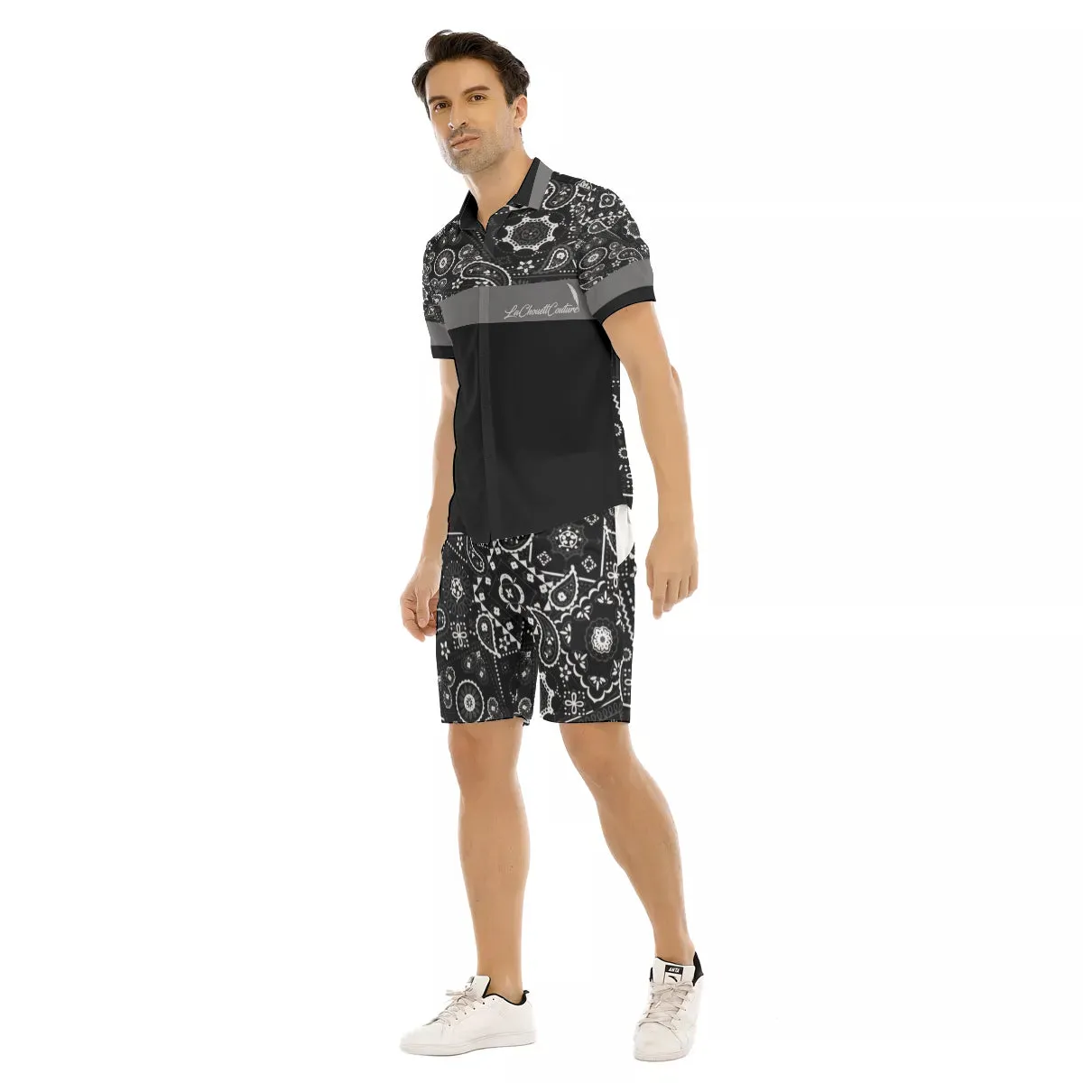 BANDANA VIRAL BLC Men's Short Sleeve Shirt Sets