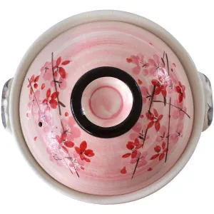 Banko Ware Donabe 2-4 People 25.5cm Sakura Clay Pot