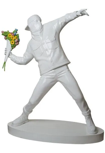 Banksy Brandalism Flower Bomber 3ft Figure White