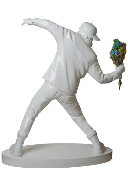 Banksy Brandalism Flower Bomber 3ft Figure White