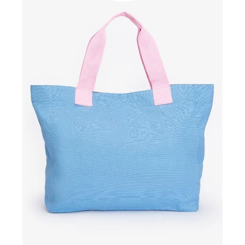 Barbour Logo Holiday Ladies Tote Bag - Chambray Blue