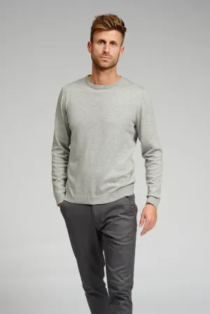 Basic Knit Crewneck - Light Grey Melange