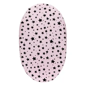 Bassinet Sheet Black Stars/Pink