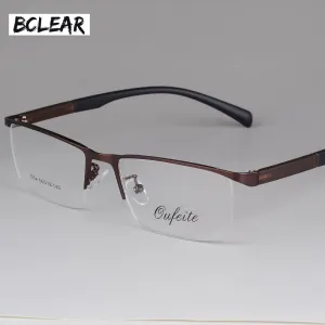 Bclear Men's Eyeglasses Semi Rim Square Alloy