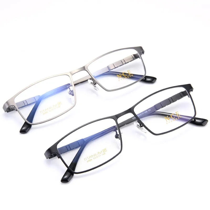 Bclear Men's Full Rim Square Titanium Eyeglasses My5009