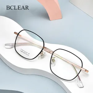 Bclear Unisex Full Rim Small Square Titanium Eyeglasses Lb5366