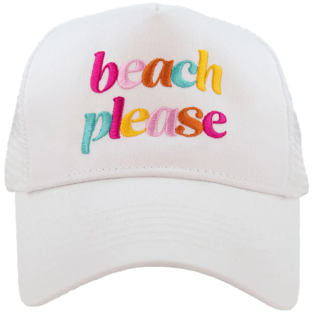 Beach Please (LOWER CASE) Wholesale Foam Trucker Hat