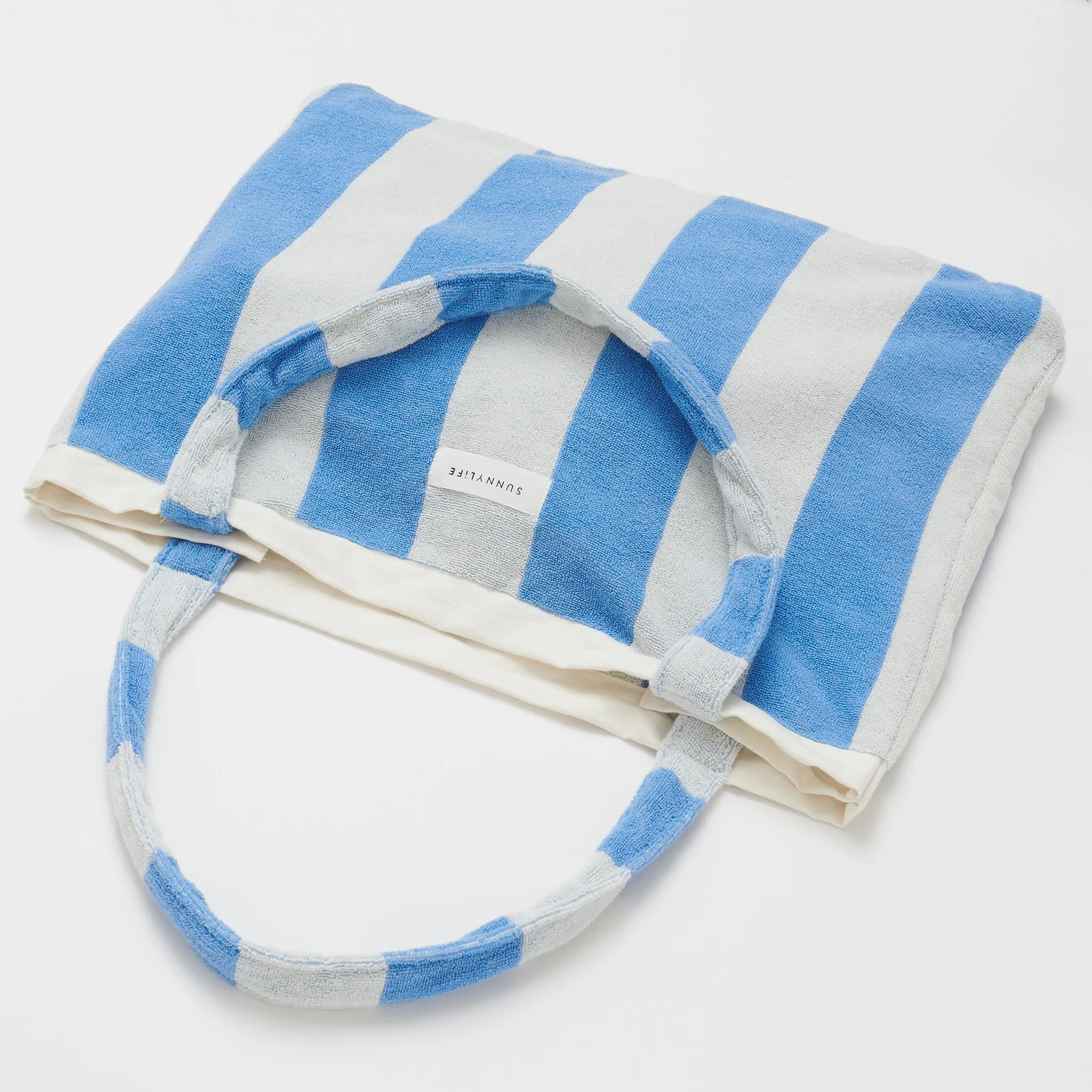 Beach Towel 2-in-1 Tote Bag | Le Weekend Mid Blue Cream