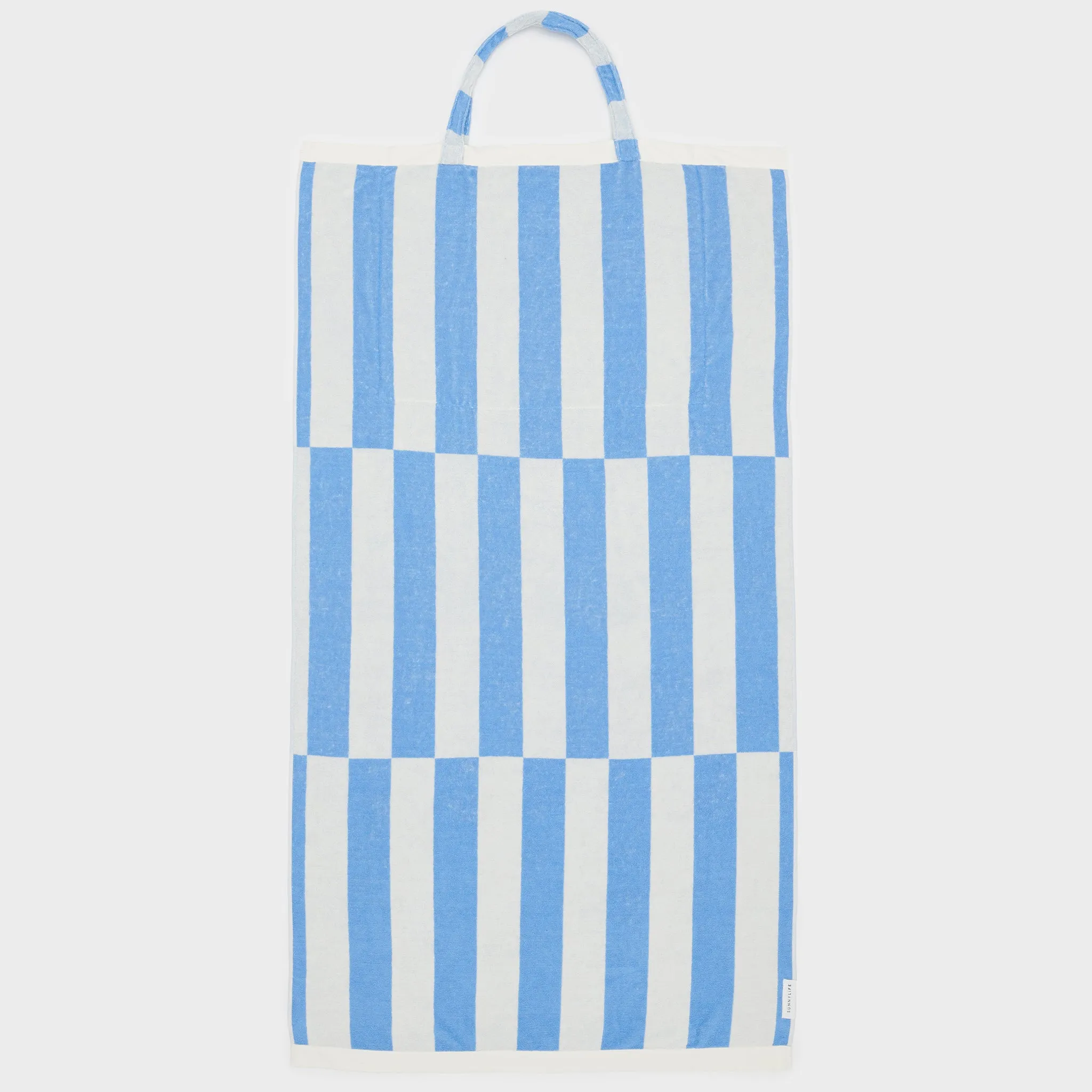 Beach Towel 2-in-1 Tote Bag | Le Weekend Mid Blue Cream