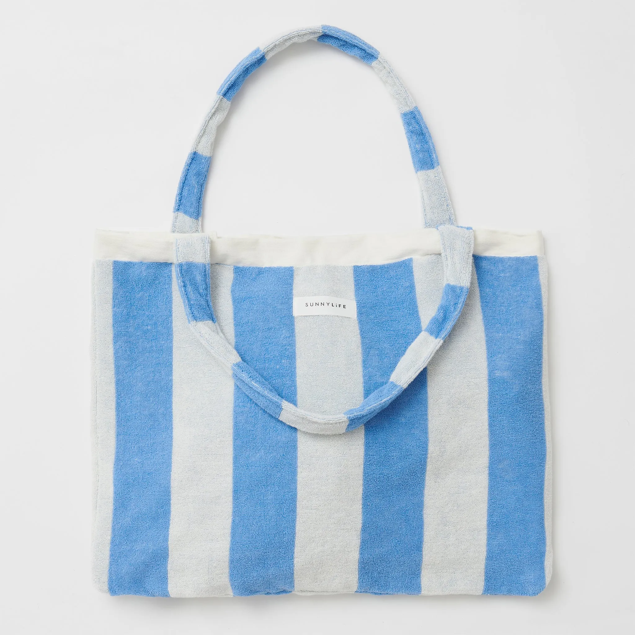 Beach Towel 2-in-1 Tote Bag | Le Weekend Mid Blue Cream