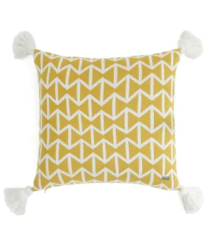 Beatrice Cotton Knitted Decorative Twanty Olive & Natural Color 18 x 18 Inches Cushion Cover