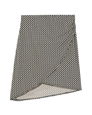 Beaufort Wrap Front High-Low Skirt | Black / White
