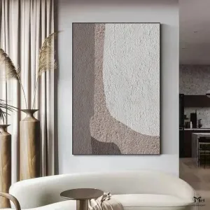 Beige And Gray Abstract Painting Geometric Art Ap126
