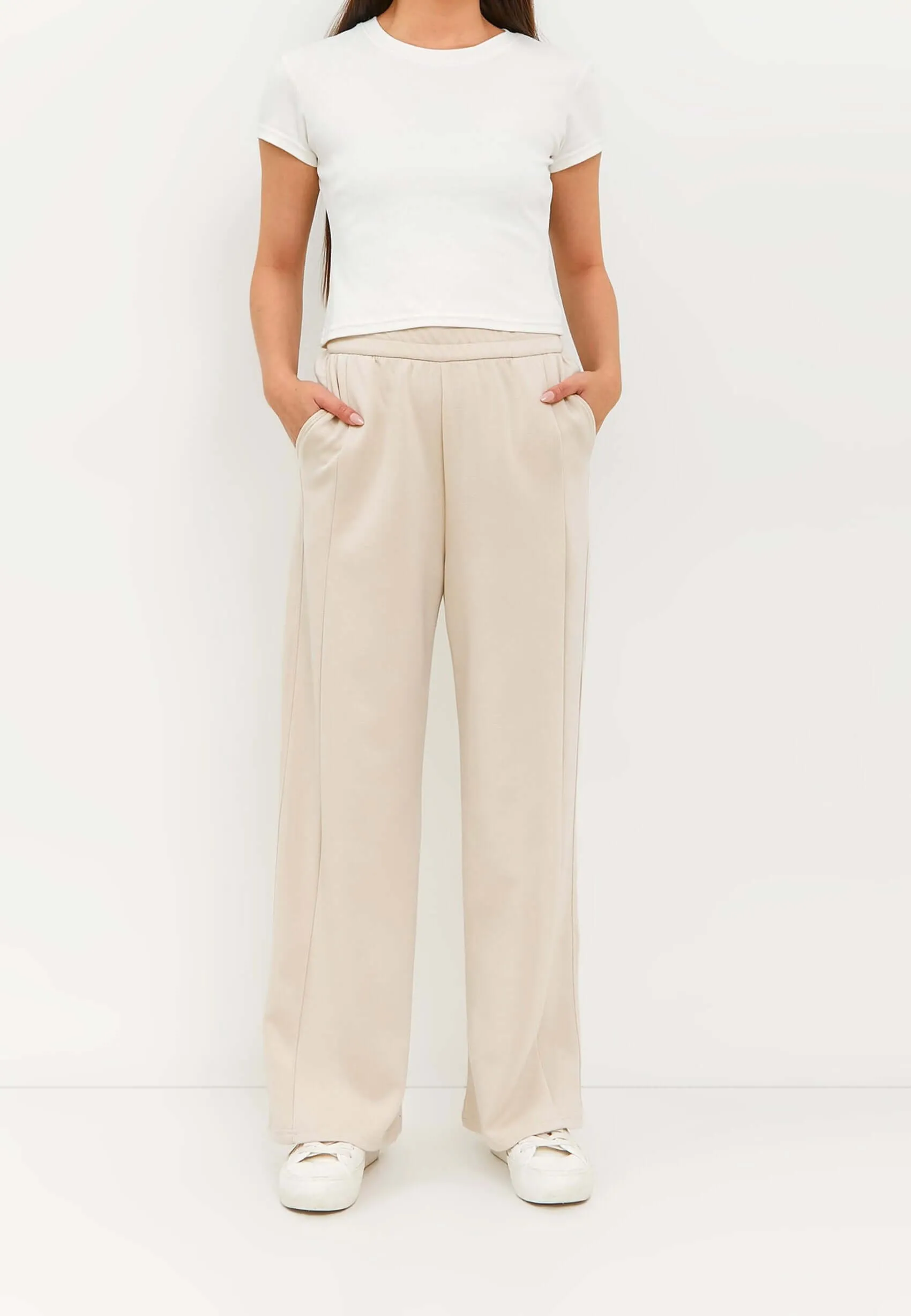 Beige Bamboo Lyocell Daily Pants