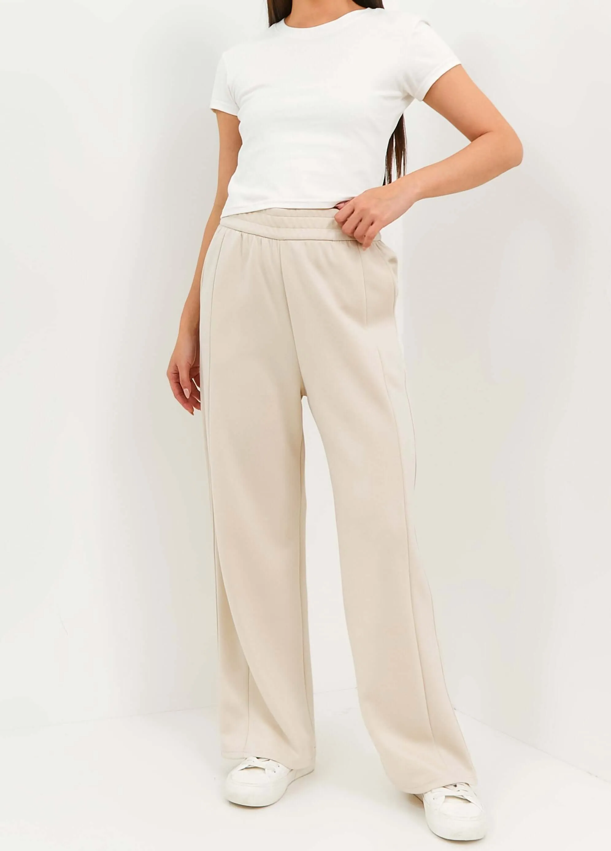 Beige Bamboo Lyocell Daily Pants