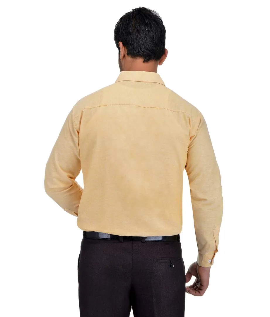 Beige Cotton Regular Fit Formal Shirt