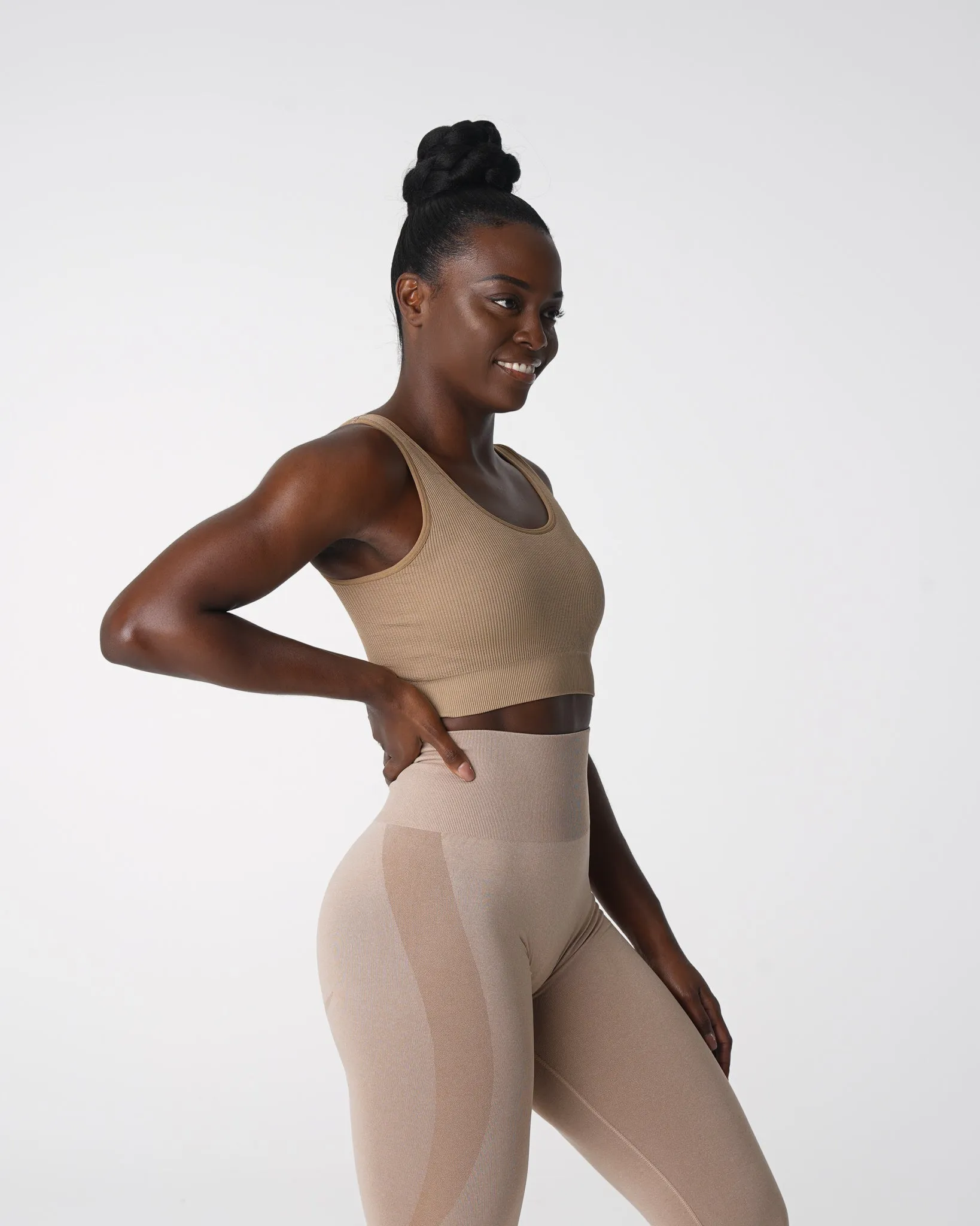 Beige Desire Ribbed Seamless Bra