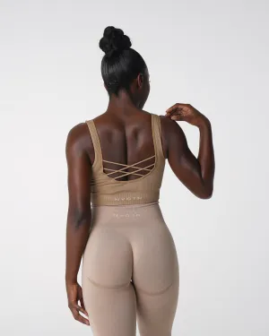 Beige Desire Ribbed Seamless Bra