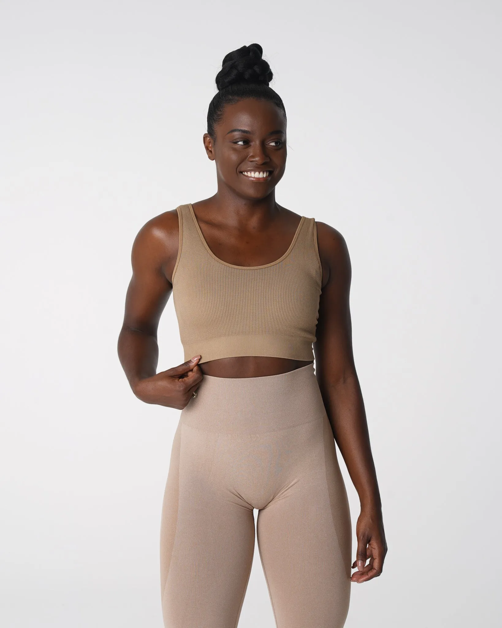 Beige Desire Ribbed Seamless Bra