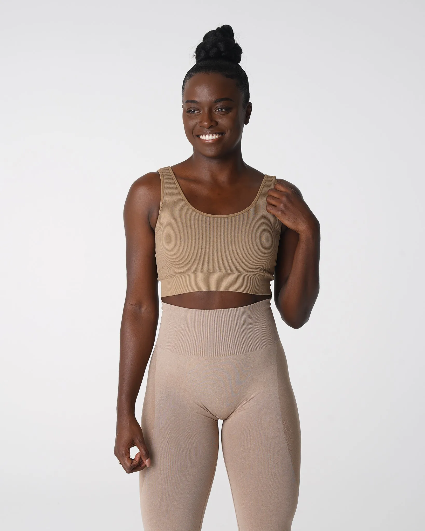 Beige Desire Ribbed Seamless Bra