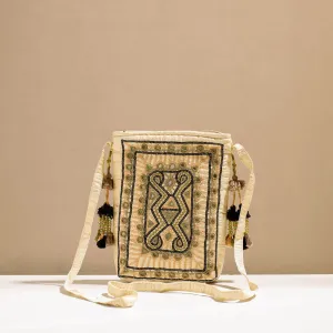 Beige - Kala Raksha Rabari Hand Embroidery Sling Bag