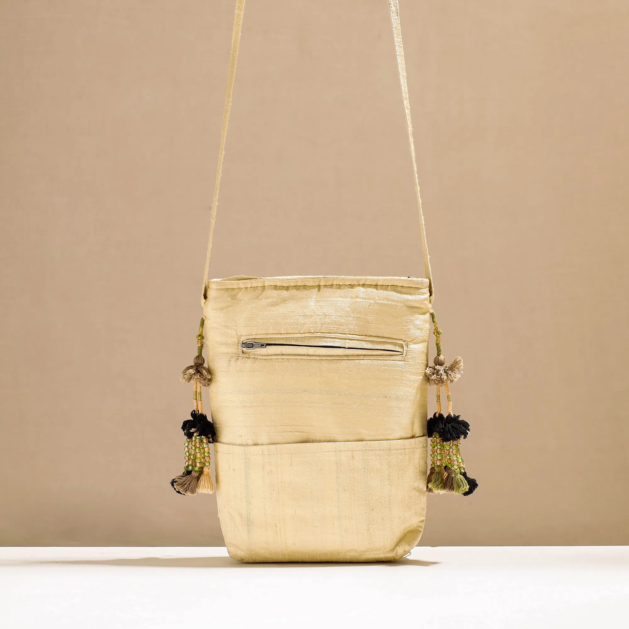 Beige - Kala Raksha Rabari Hand Embroidery Sling Bag