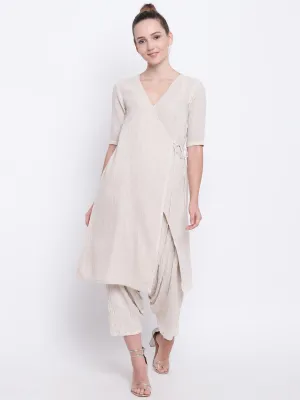 Beige Pure Cotton Angrakha