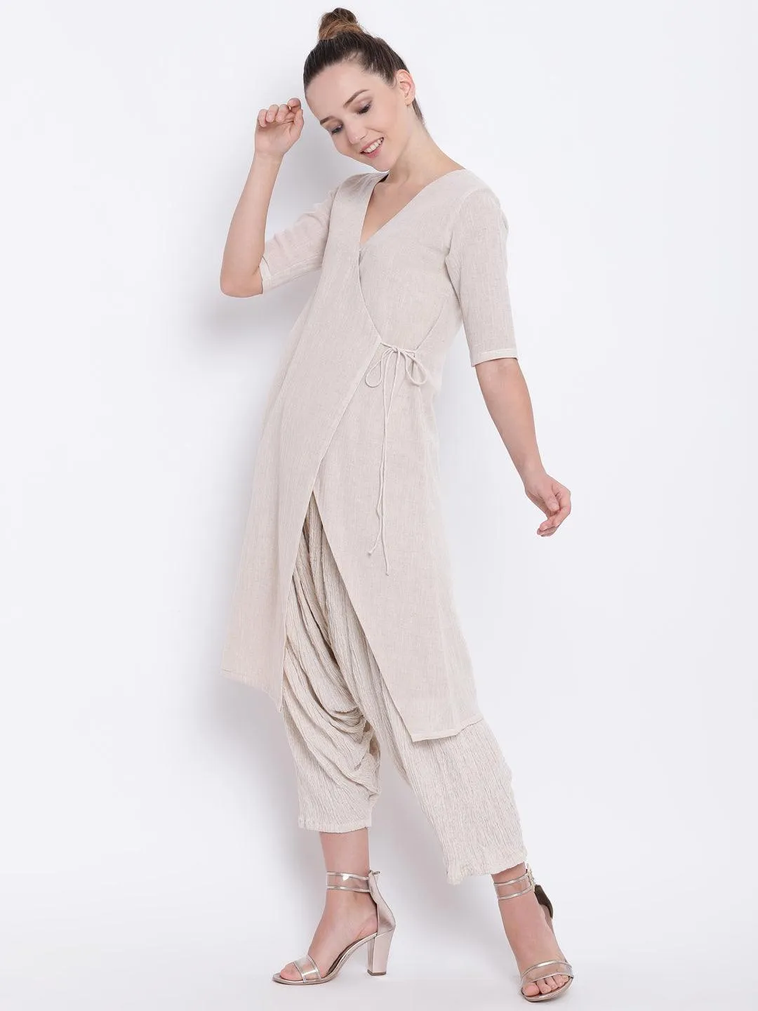 Beige Pure Cotton Angrakha