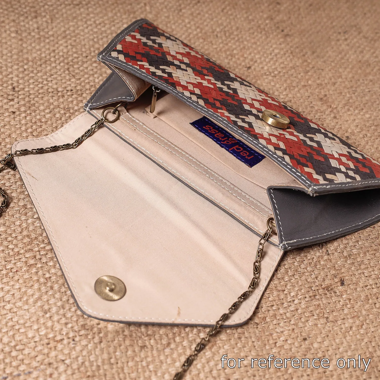 Beige - Sitalpati शीतल पाटी Grass Handwoven Sling Bag with Leather Flap