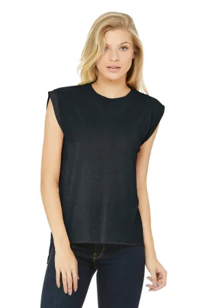 BELLA   CANVAS Women’s Flowy Rolled Cuffs Muscle Tee
