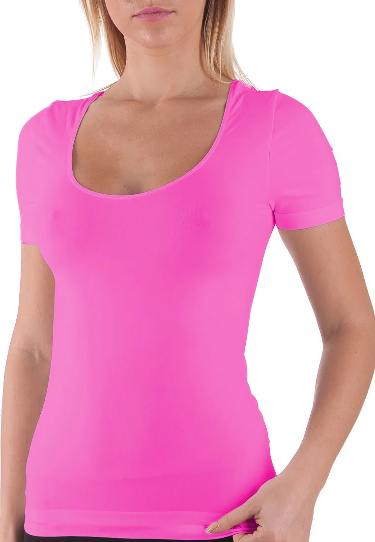 BELLISSIMA Seamless Scoop Neck Short Sleeve  COLOURS