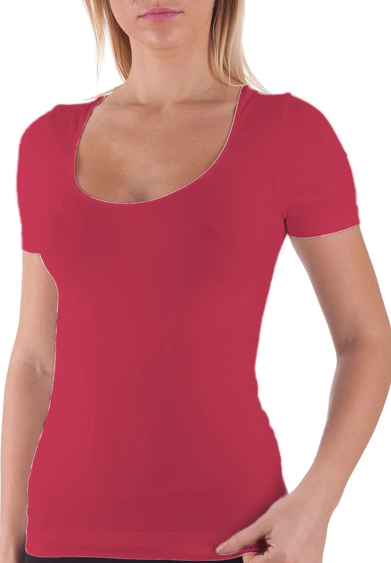 BELLISSIMA Seamless Scoop Neck Short Sleeve  COLOURS
