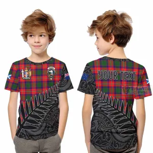Belshes (Belsches) Crest Tartan Kid T-Shirt with New Zealand Silver Fern Half Style