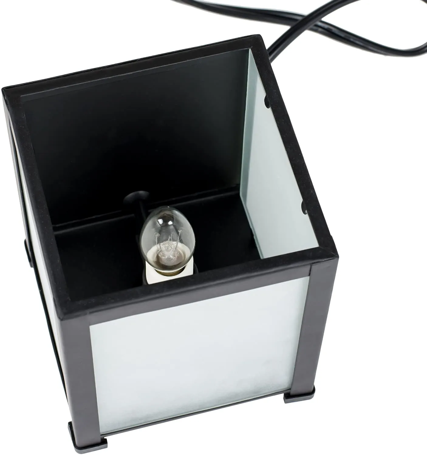 Best Life Love Black Metal Electrical Wax Tart and Oil Glass Lantern Warmer
