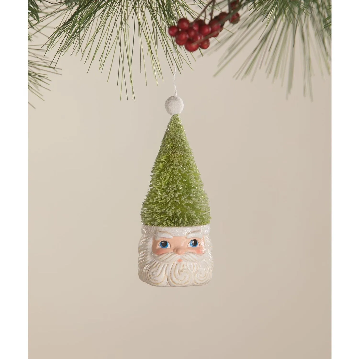 Bethany Lowe Bottle Brush Santa Ornament