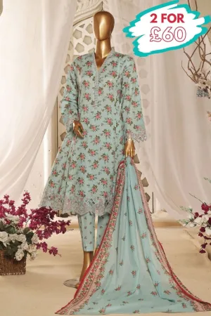 Bin Saeed Lawn 3 Piece Frock BIN158
