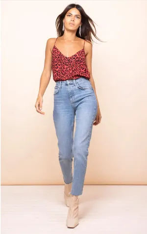 Birdie Cami Top in Red Leopard