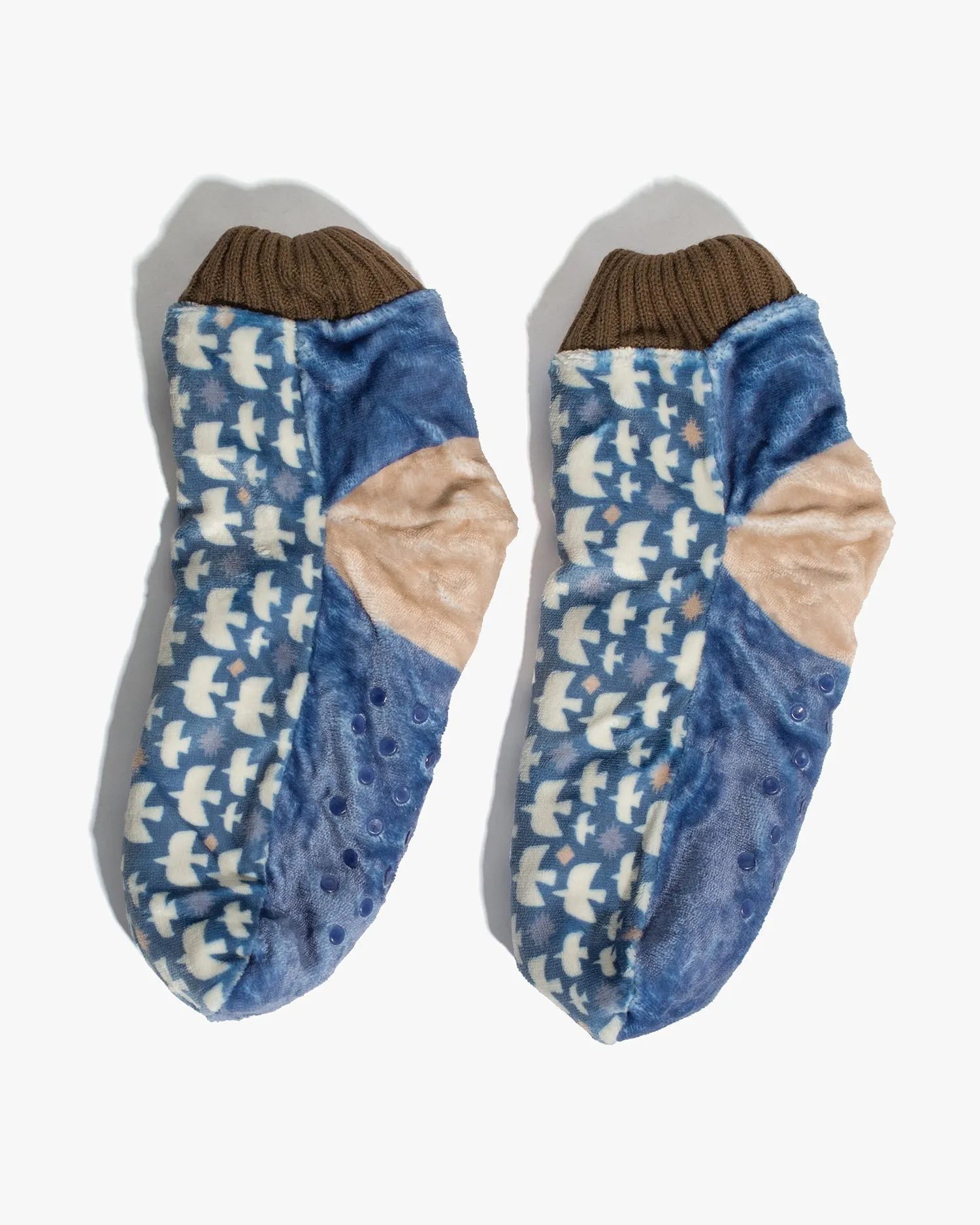 Bisque, CDF Etendue, Fleasy Attaka Room Crew Socks, Blue