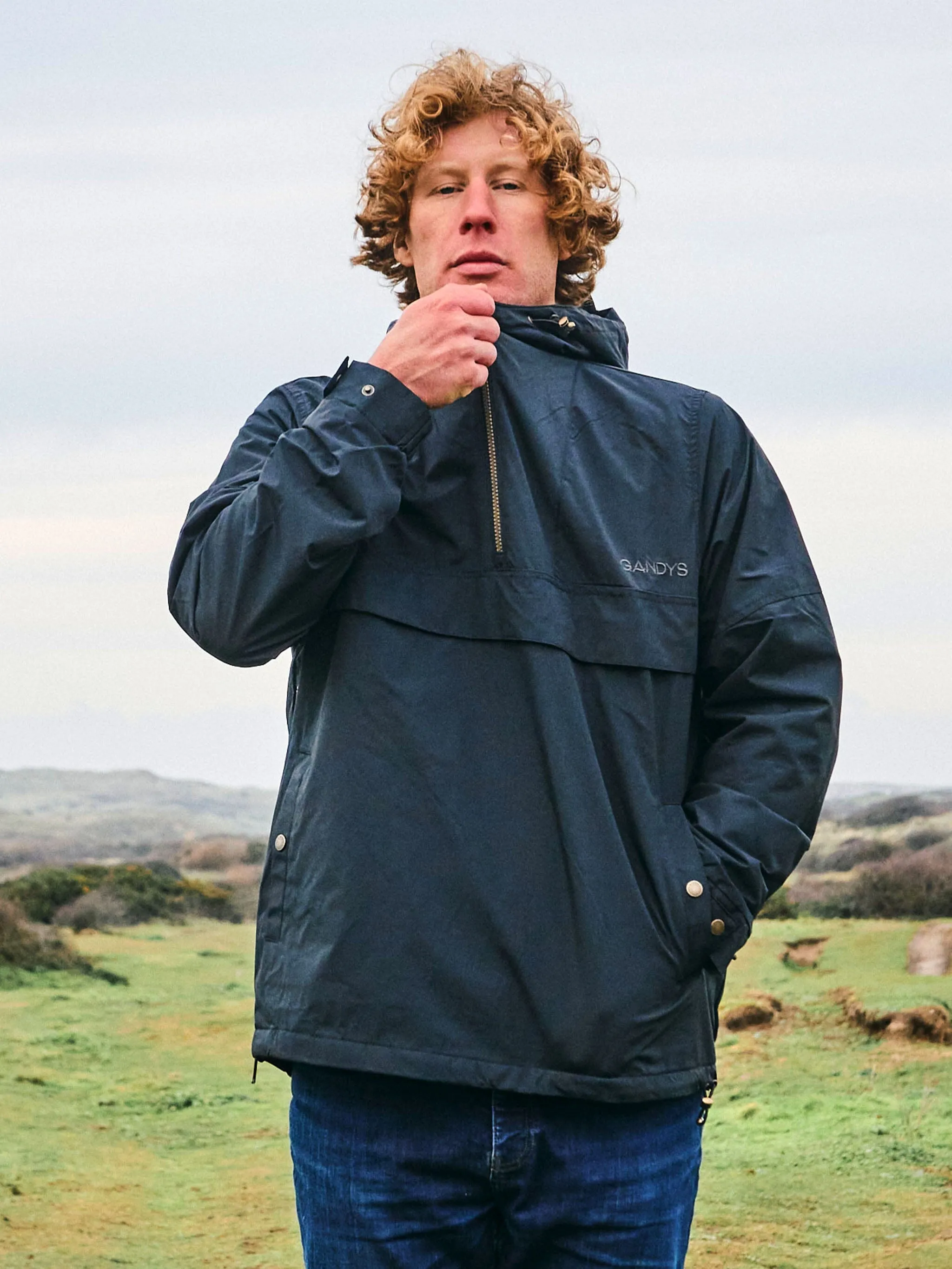 Black Alberta Fleece Lined Overhead Jacket